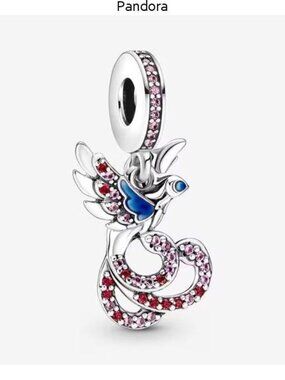 Pandora Mythical Phoenix Dangle Sterling Silver Charm For Pandora Bracelets